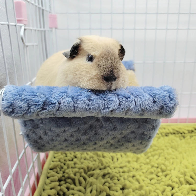 Pet Hammock For Small Animal Double Thick Plush Warm Bed For Hamster House Nest Sleeping Bag Hanging Tree Beds Pet Hamster Nest