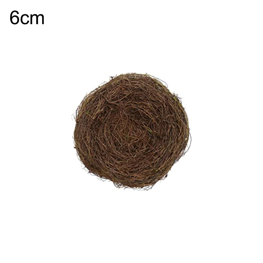 Nature Bird Nest Rattan Birds Nest Handmade Craft Vine Simulation Bird Nest Egg Decor Props Home Garden Window Decoration
