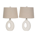 Sagebrook Home 23" Open Cut Out Table Lamp (2-Pieces) - White/Beige
