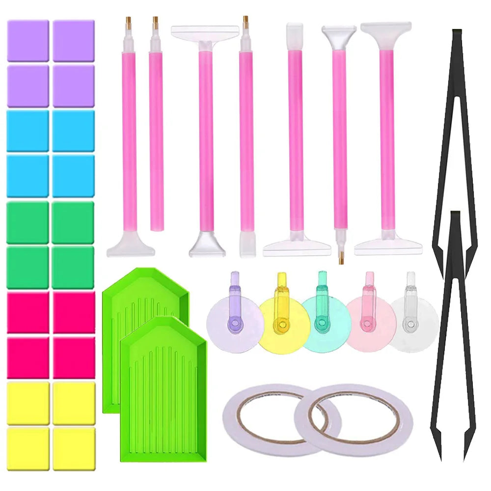 Diamond Painting Accessories Art Tool Kit with Glue Wax Pen Tweezers