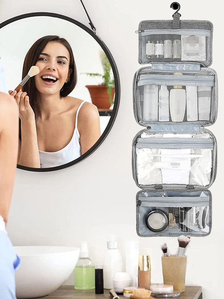 Hanging Toiletry Bag for Travel Waterproof Makeup Organizer Large Capacity Cosmetic Bag for Men and Women