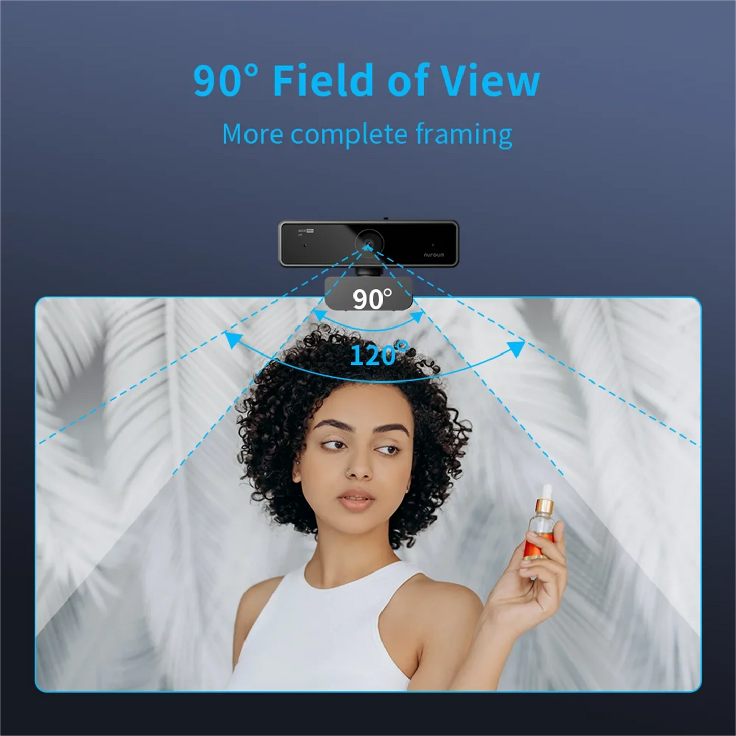 NURUM V11 2K Webcam with Dual Microphones 1080P 60fps and 1440P 30fps FHD for PC and Laptop Streaming and Conferencing