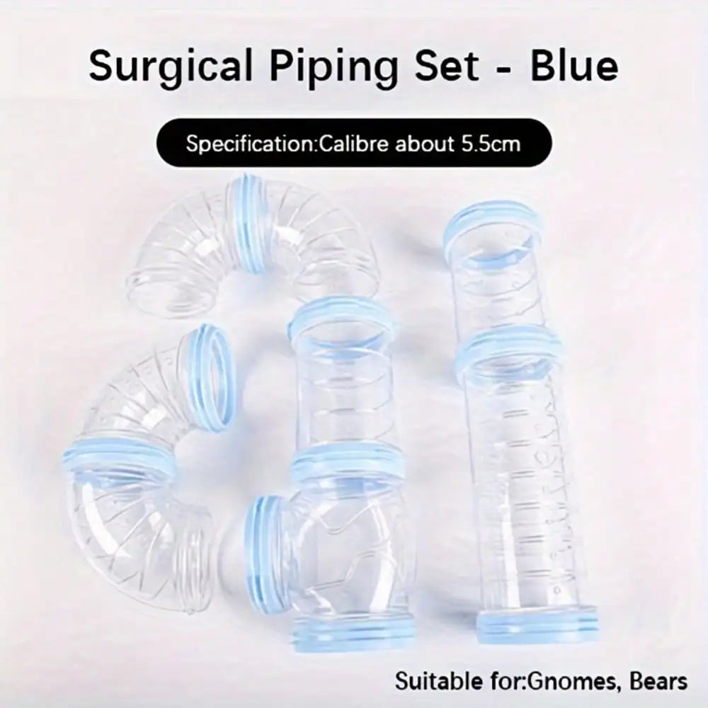 Transparent Small Pet Tunnel Set DIY Connectable Tubes for Hamsters Gnomes Bears Fun Activity Playground 5.5cm Calibre