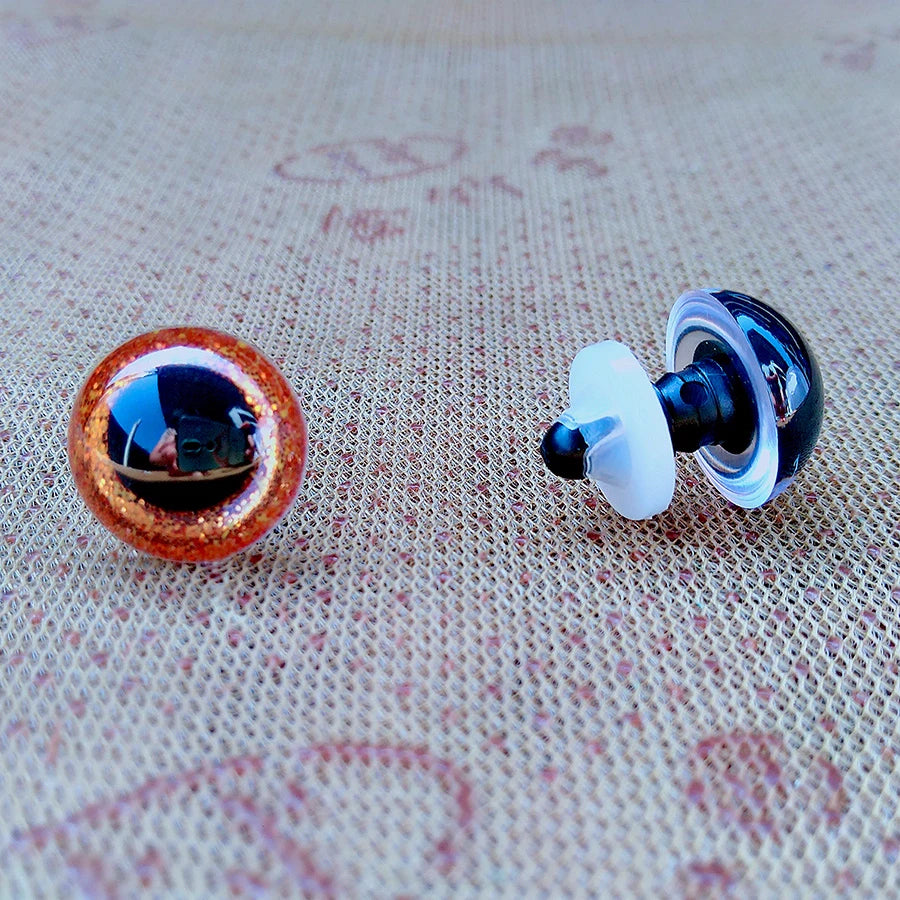 20pcs 3D Plastic Glitter Safety Eyes for Amigurumi DIY Mixed Sizes 10-22mm