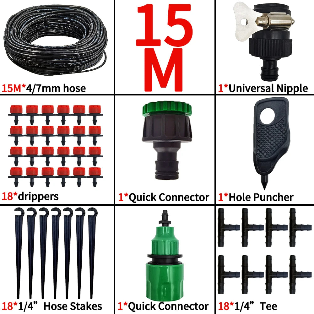 Oasis 5M to 25M DIY Drip Irrigation System Automatic Garden Watering Kit with Adjustable Drippers for Efficient Plant Care