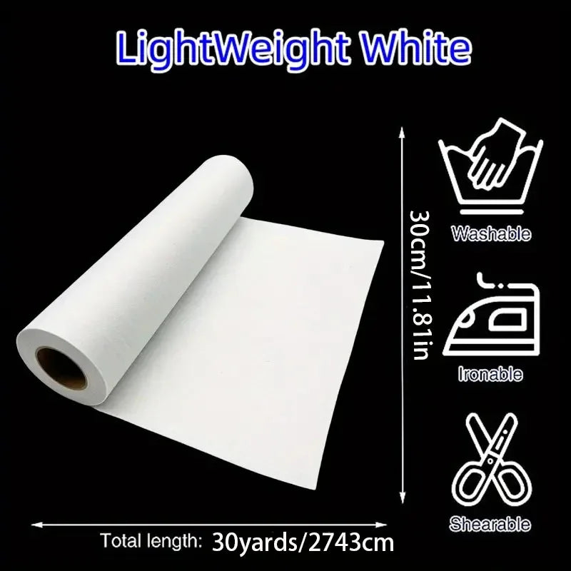 Non-Woven Adhesive Lining Roll Lightweight Polyester Single-Sided Interface for DIY Crafts and Home Decoration