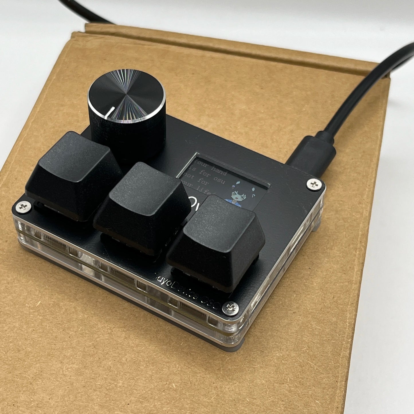 O3C SayoDevice OSU Rapid Trigger Magnetic Pink Switches Keyboard with Customizable Knob and Shortcut Features