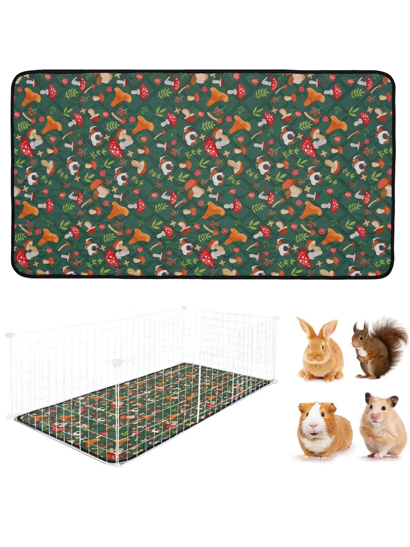 Guinea Hamster Cage Mat, Pee Pad, Washable Small Pet Bedding, Waterproof Super Absorbent , Non-Slip Mat for Small Animals