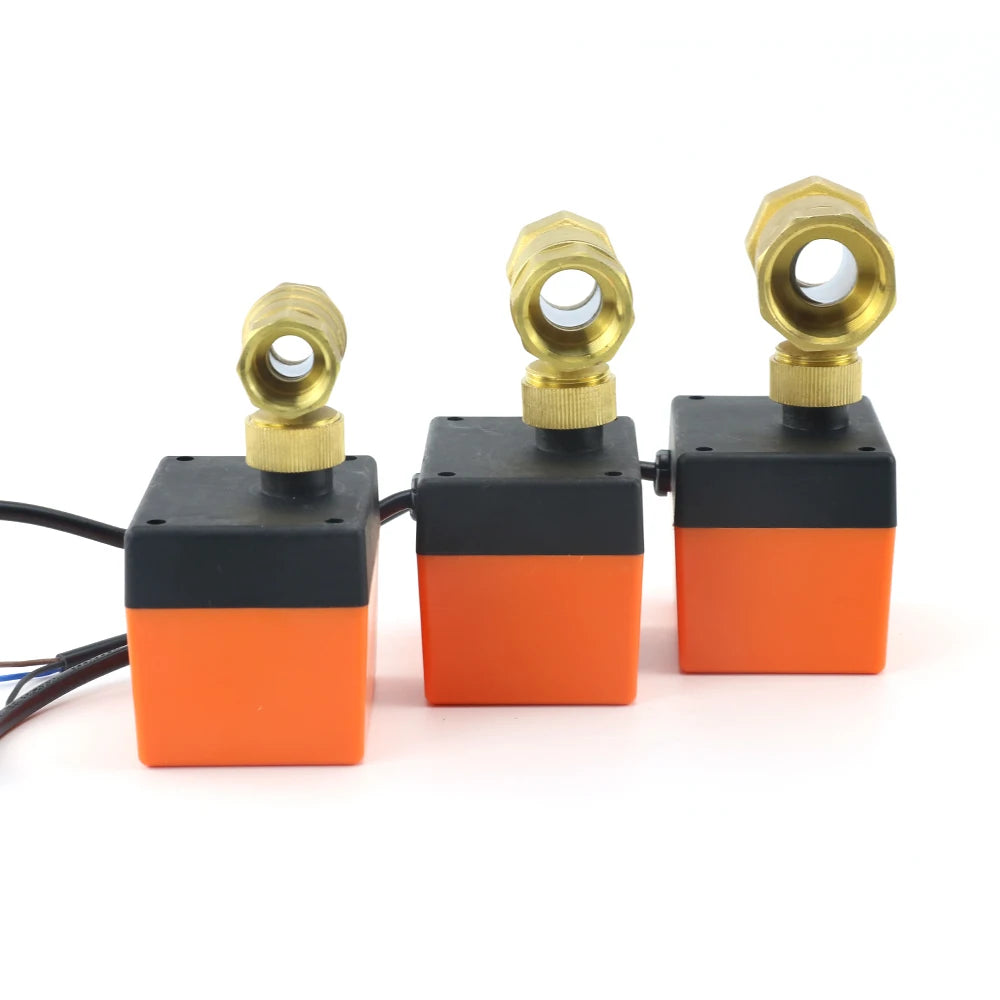 Válvula de bola motorizada de dos vías de latón de 1/2" 3/4" 1" DN15/DN20/DN25 Válvula solenoide eléctrica de dos controles de tres cables 220 V CA 12 V CC