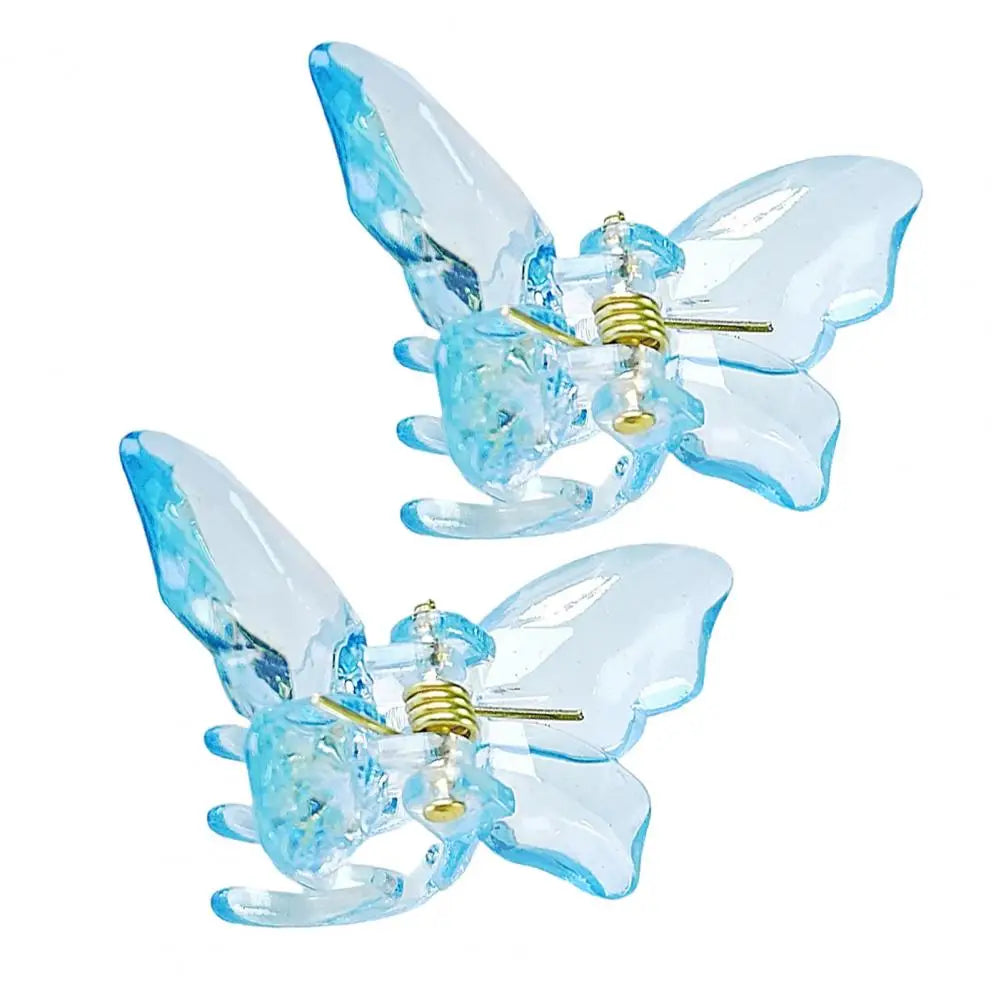 2Pcs Butterflies Hair Clip Girls Butterflies Shape Hair Pin Braided Mini Hairpin Clear Mini Braiding Clip Headwear Accessories