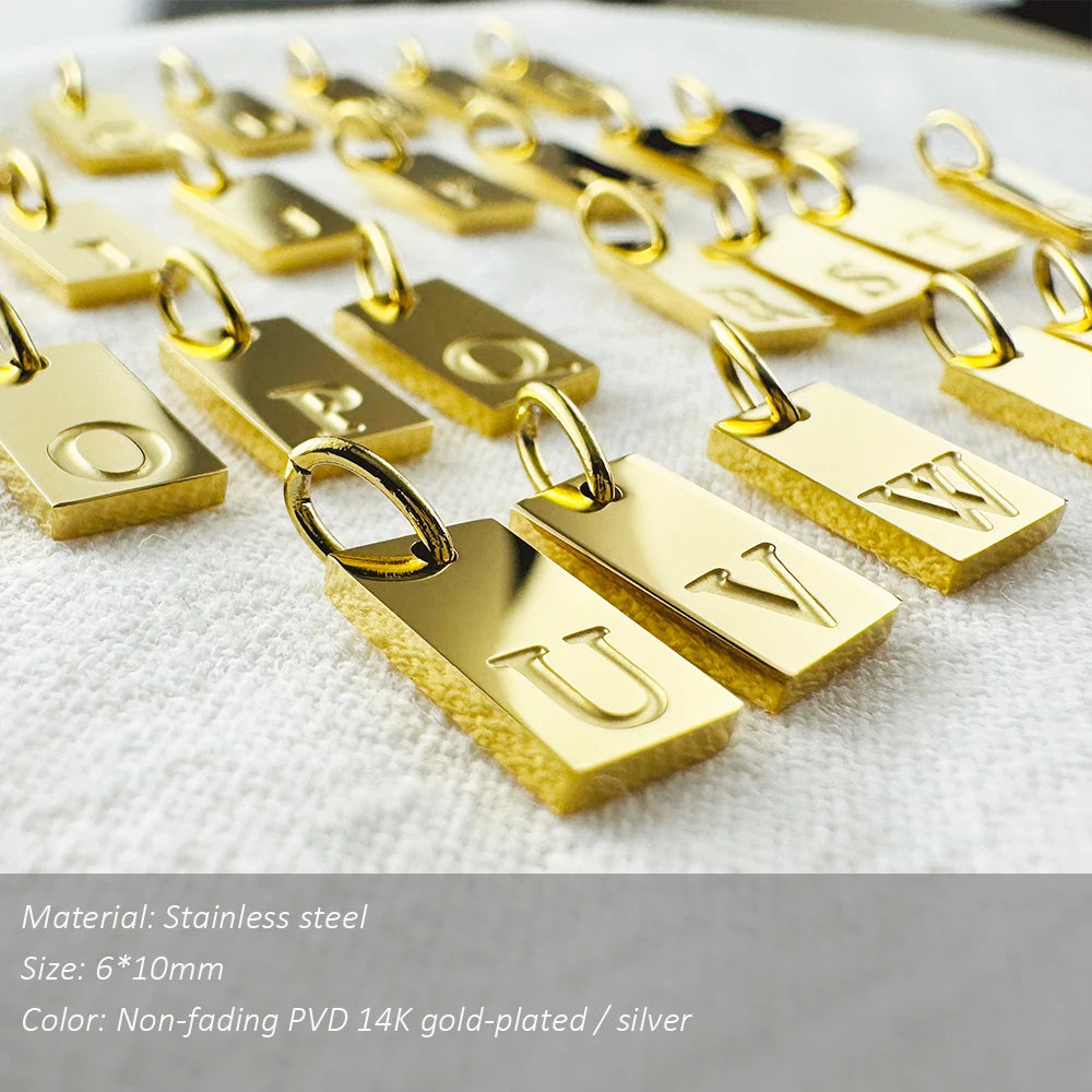 SUNIBI Alphabet Charm Pendant for Necklaces Stainless Steel Jewelry