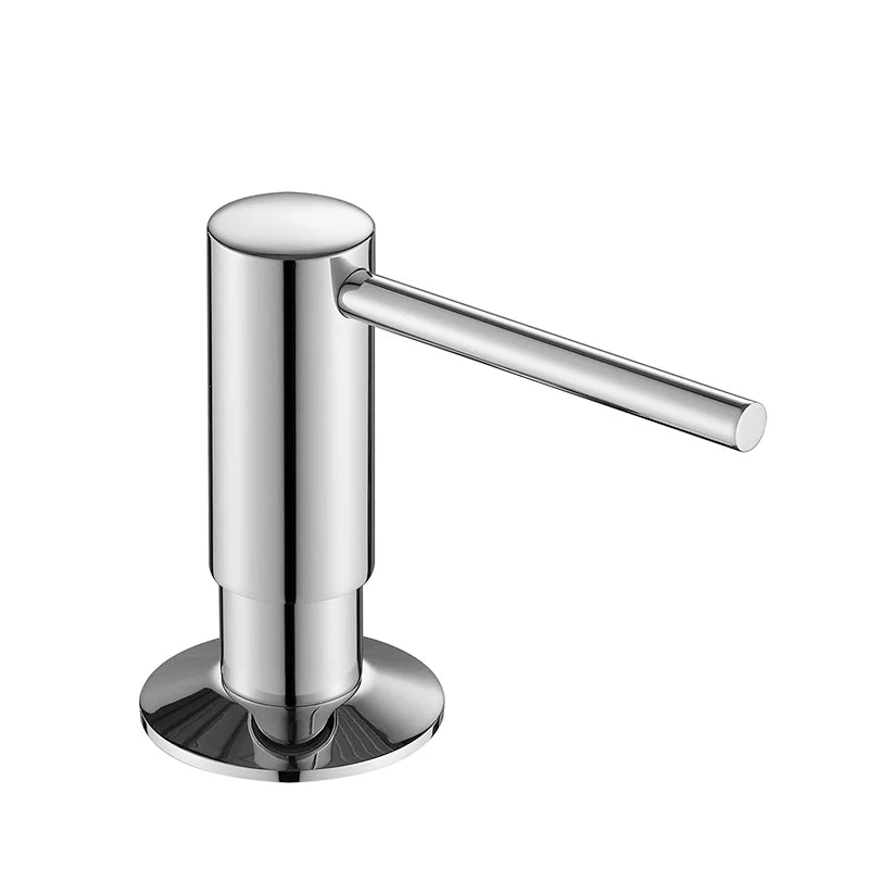 500ml Built-in Pump Kitchen Liquid Soap Dispenser Brass Brushed Nickel Elegant Design for Sink Counter Black Hand Pressure