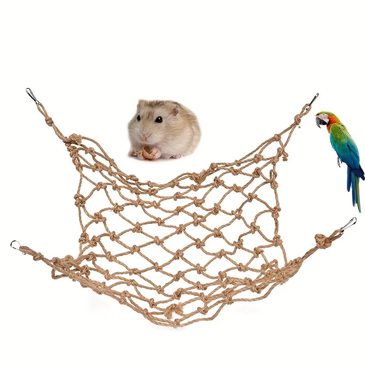 Parrot Swing Rope Birds Hanging Climbing Net wiith Hook Hammock Birds Stand Ladder Birds Chewing Playing Gym Hamster rabbit Toys