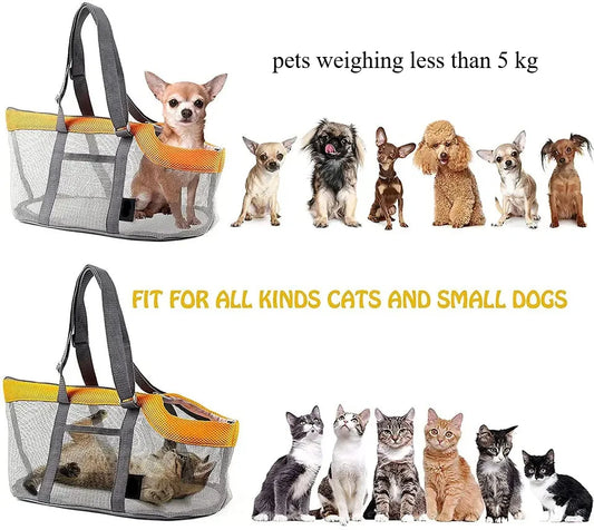 Pet Carrier Bags Mesh Foldable Pet Carrier Handbag Purse for Small Dogs Miniature Schnauzer Miniature Dogs Accessories