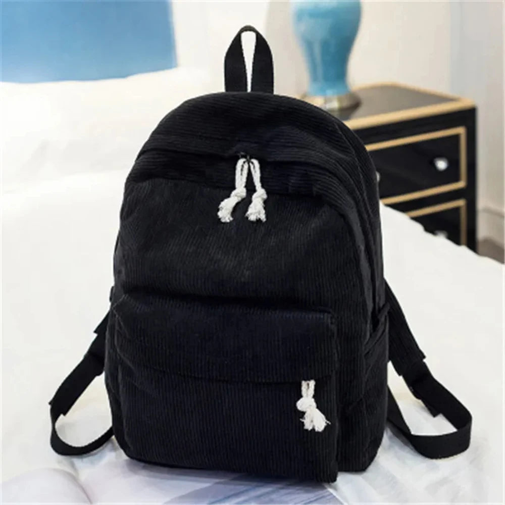 Personalized Corduroy Schoolbag Backpack Training Anti-theft Shoulder Bag For Teenager Knapsack Unisex Classic Campus Port