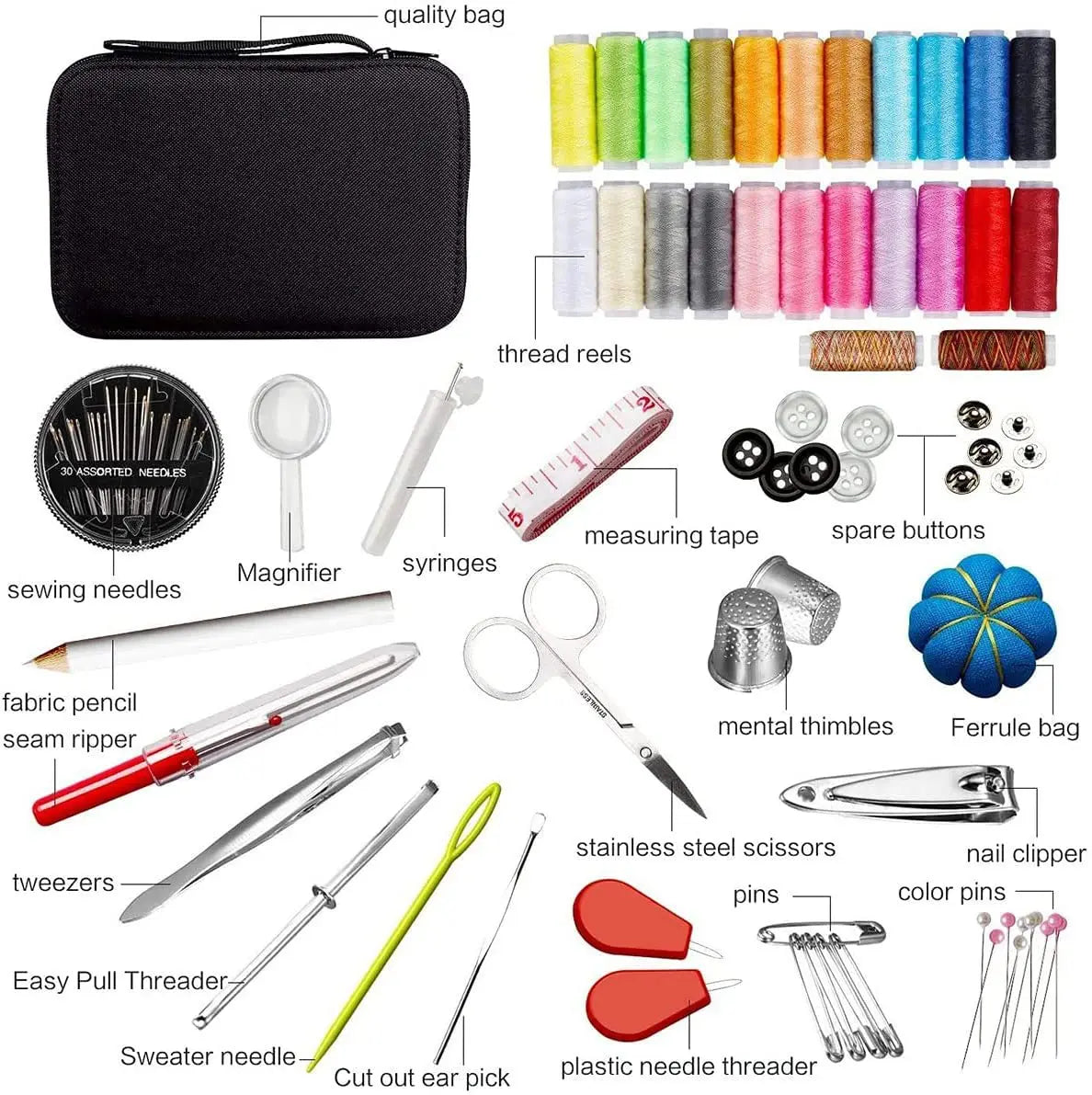230 Piece Sewing Kit DIY Multi-Function Sewing Box Set for Hand Quilting Embroidery and Stitching Accessories