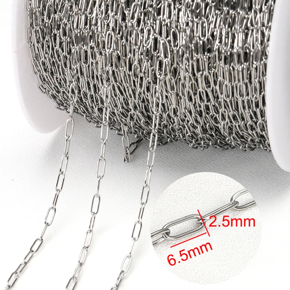 2Meters Stainless Steel Link Cable Gold Chains for DIY Jewelry