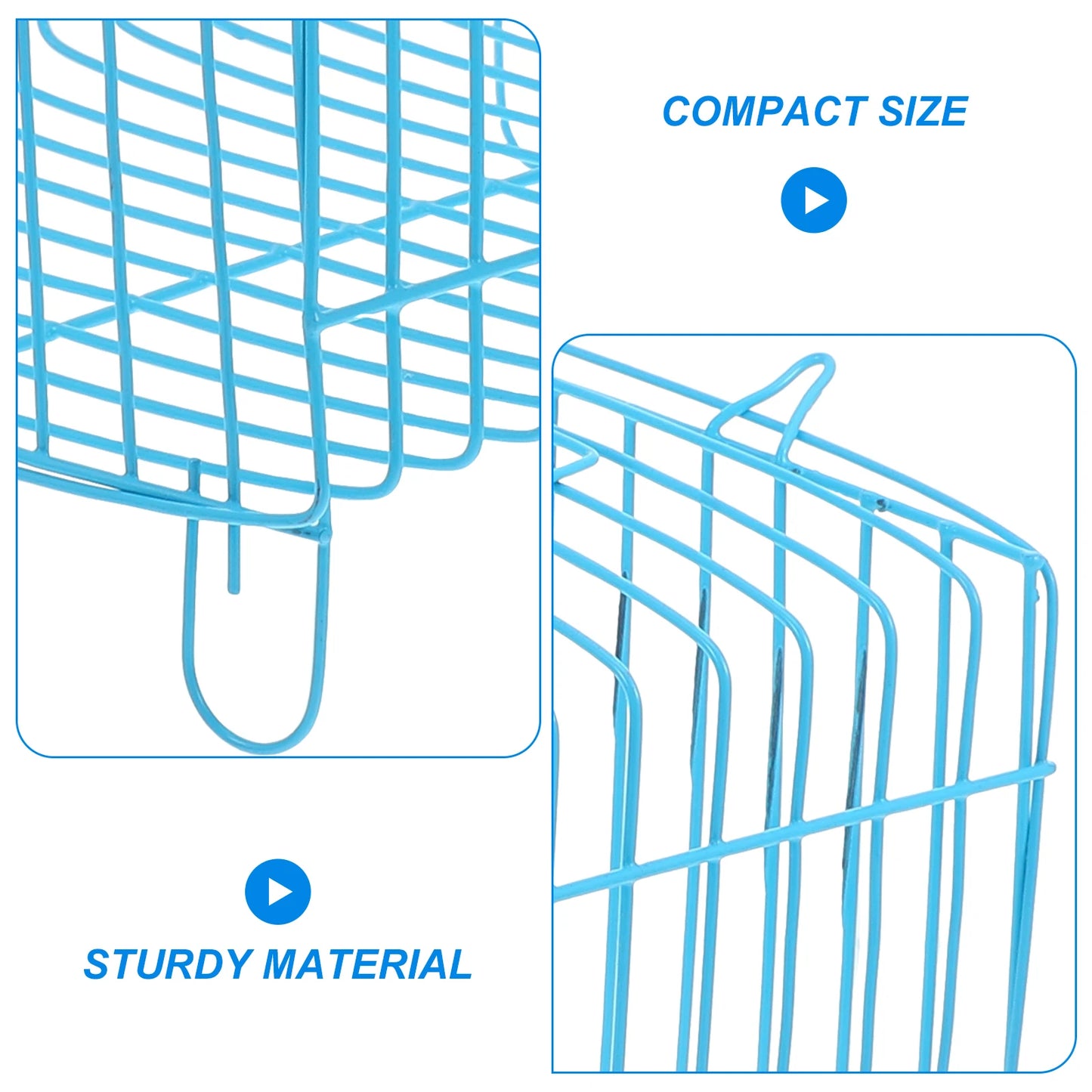 Portable Bird Cage Small Birds Carrying Cage Blue Square Parrot Handcage For Outdoor Lightweight Wire Breathing Carrier Travel