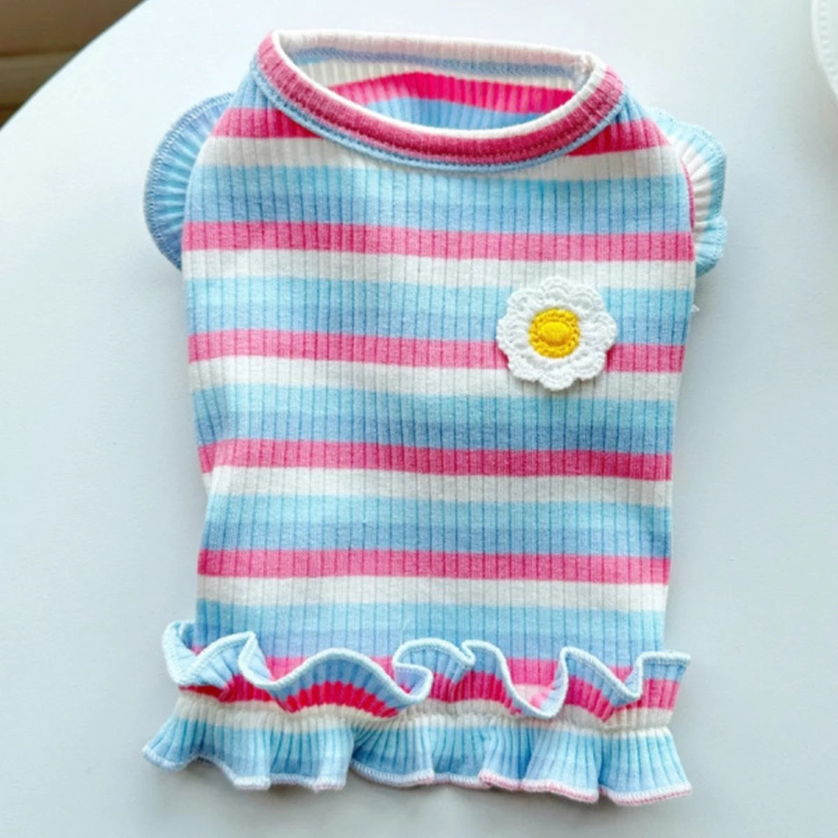 Rainbow Flower Small Dog Dress Cute Cat Clothes Summer Cooling Dog Clothes for Small Dog Vest Spring Soft Cat Dress Pet Clothes