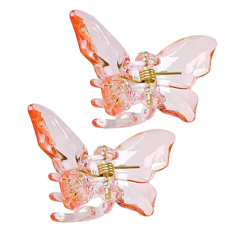 2Pcs Butterflies Hair Clip Girls Butterflies Shape Hair Pin Braided Mini Hairpin Clear Mini Braiding Clip Headwear Accessories