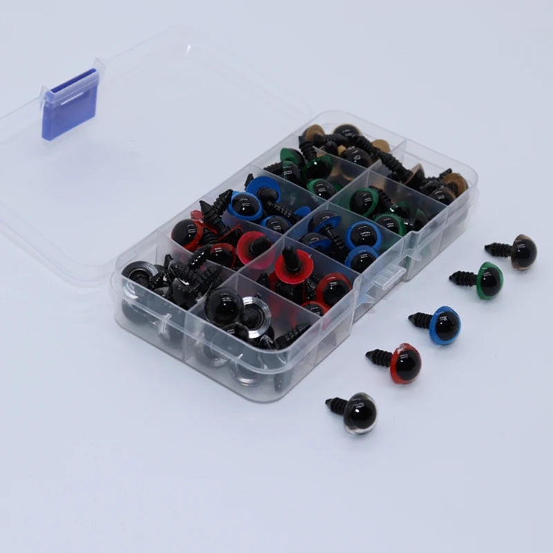 100pcs Plastic Safety Eyes 5-20mm for DIY Toys and Dolls