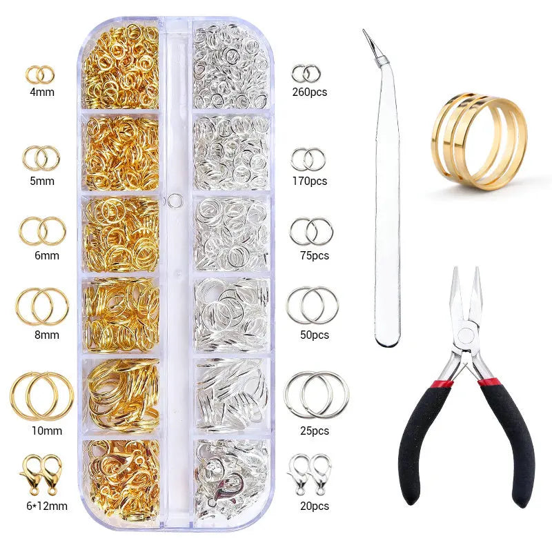1Box Jewelry Findings Kits Zinc Alloy Open Jump Rings Lobster Clasps for DIY Jewelry Making Supplies