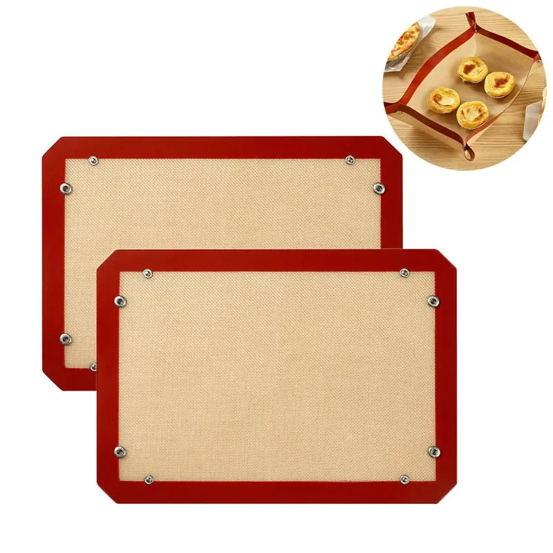 Buyyes Silicone Baking Mat Non Stick Heat Resistant Cookie Tray Leakproof Oven Liner for Easy Baking