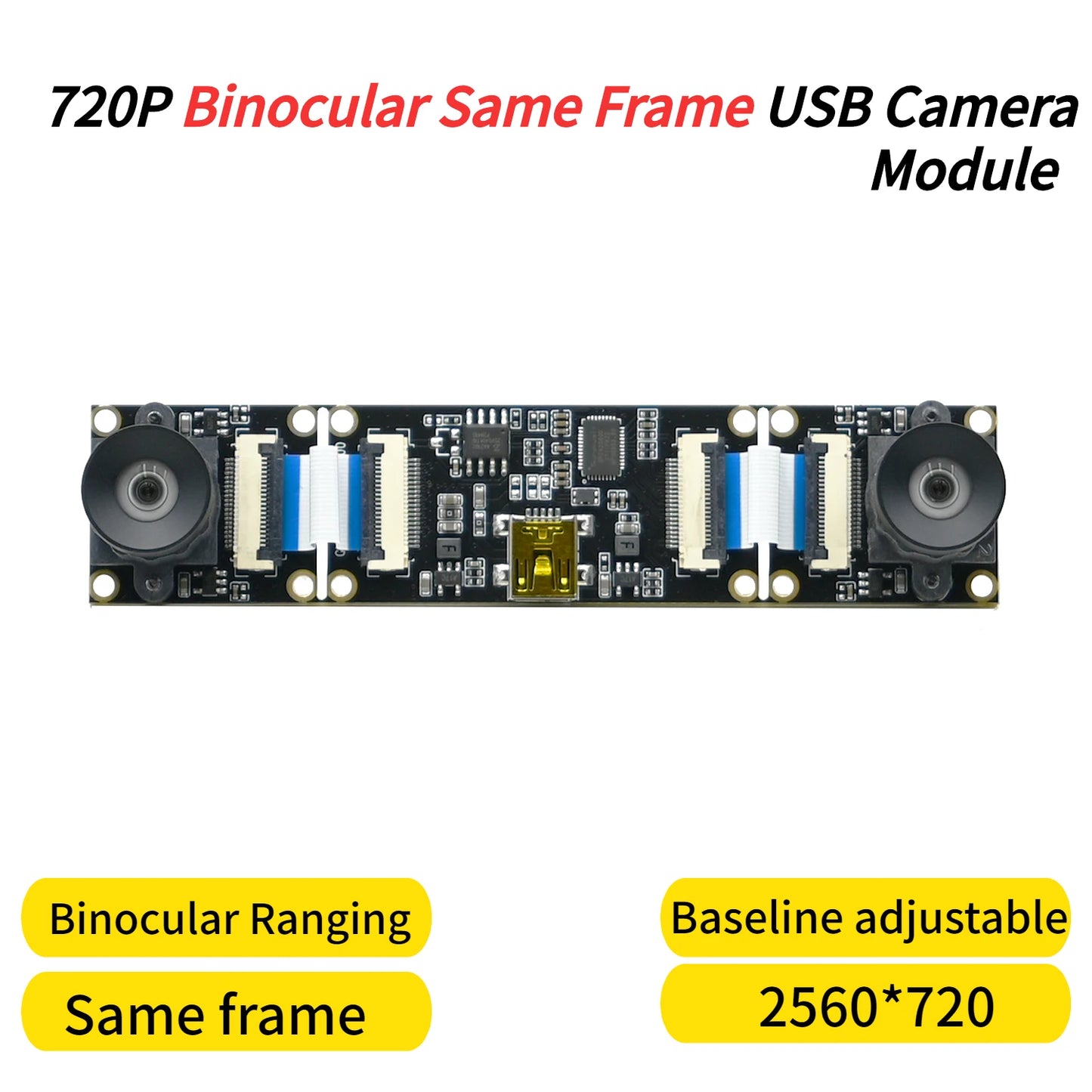 720p USB Camera Module 1MP Webcam 30fps 1280x720 Resolution Plug and Play UVC Compatible for Raspberry Pi Android Linux Windows