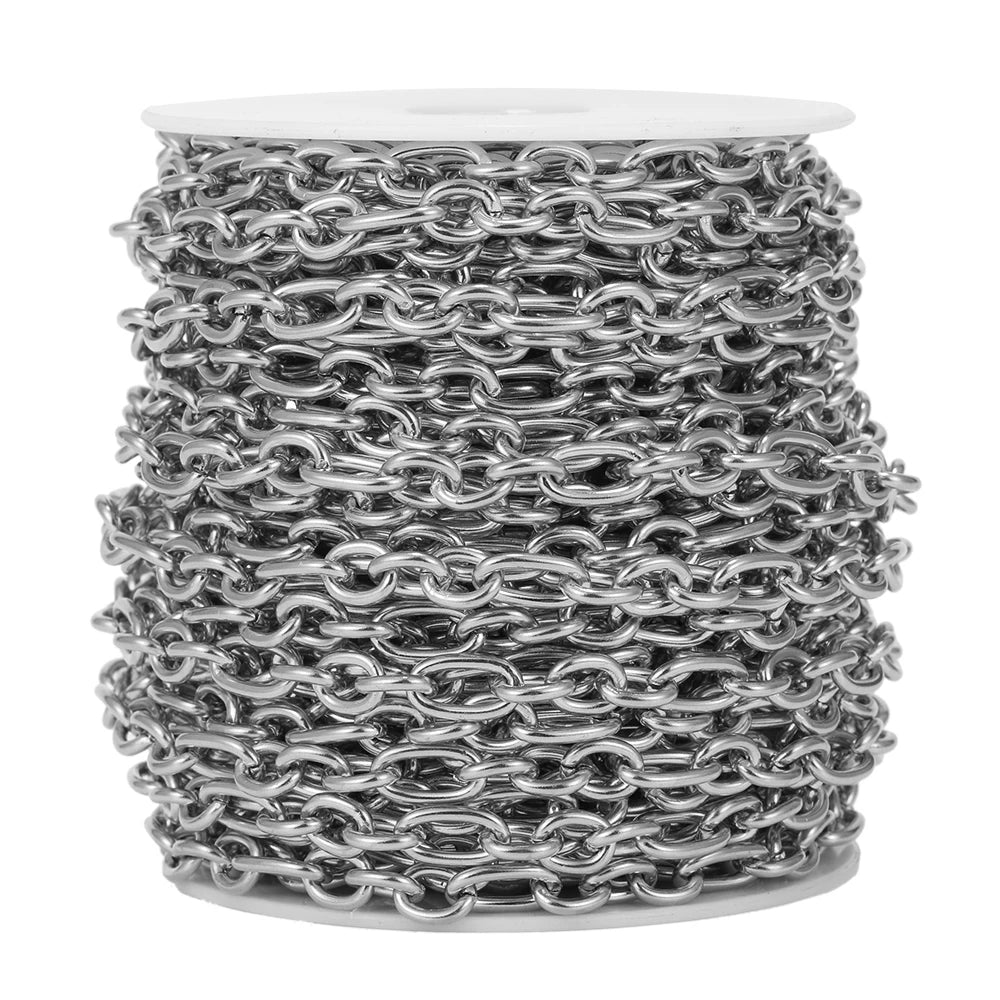 1 Meter Stainless Steel 18k Gold O Link Rolo Cable Chain