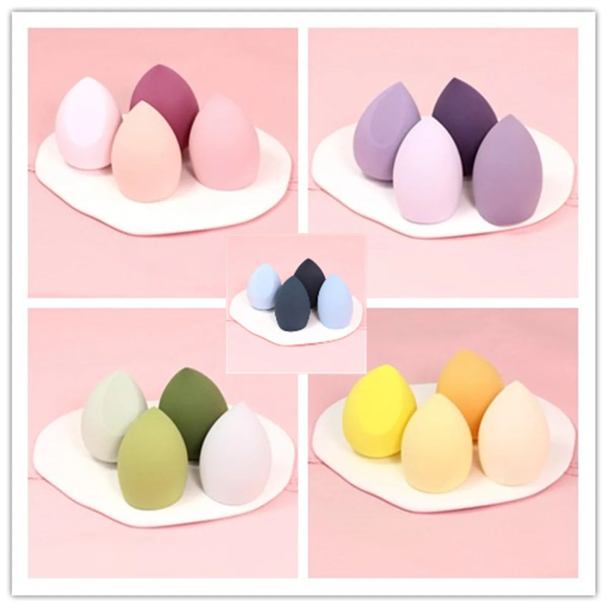 4pc/8pc Soft Makeup Sponge Set for Dry Wet Dual Use Beauty Tool