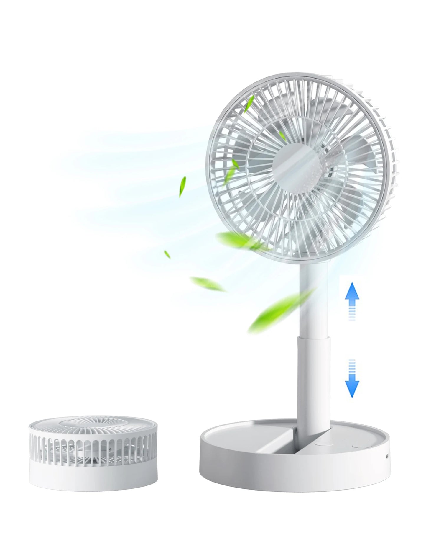 USB Foldable Fan with 4 Speeds ＆ Timing,Battery Operated Mini Fan for Bedroom, Indoor or Outdoor,Table Fan