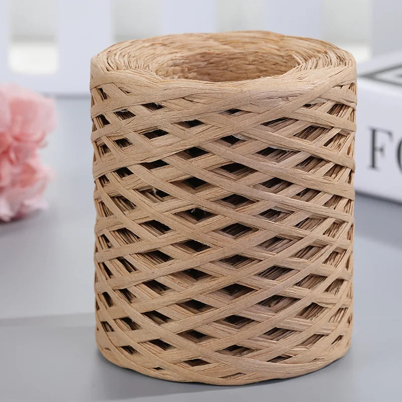 200M Natural Raffia Straw Yarn For DIY Summer Bags Hats