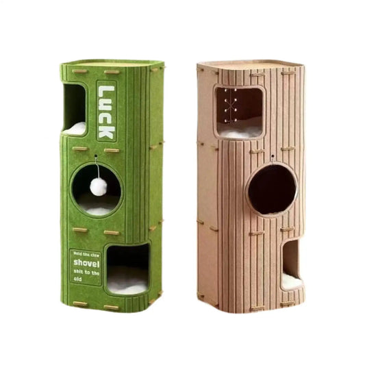 Felt Cat House Felt Sleeping Place Portable Play Hideout Cat Climbing Tree Tower Three layers Cat Cave Felt Cat Scratcher Posts