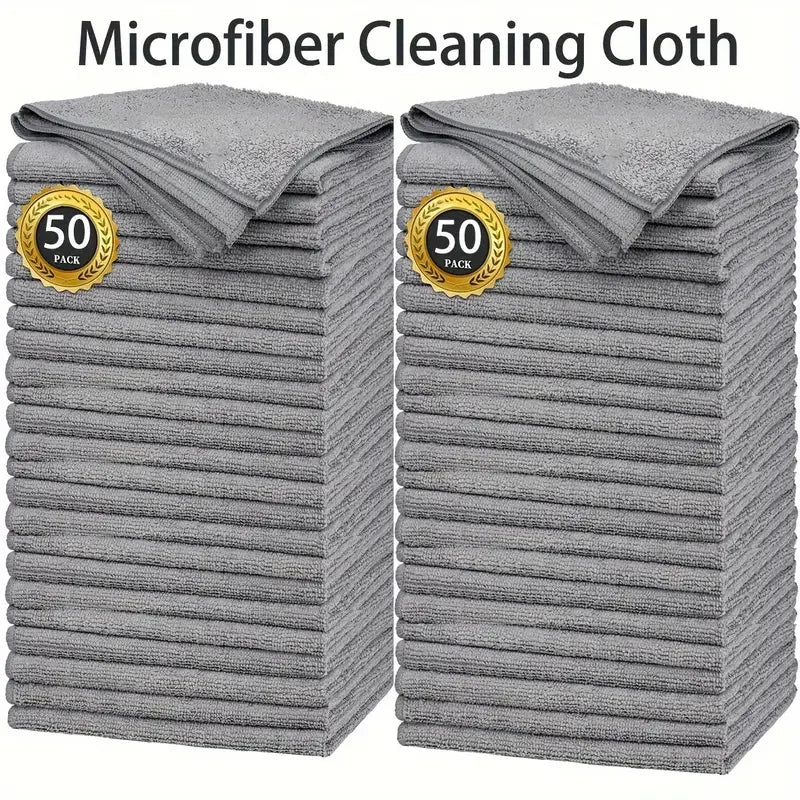 Gray Bamboo Charcoal Super Absorbent Microfiber Dishcloths for Kitchen Cleaning 1/100PCS Set