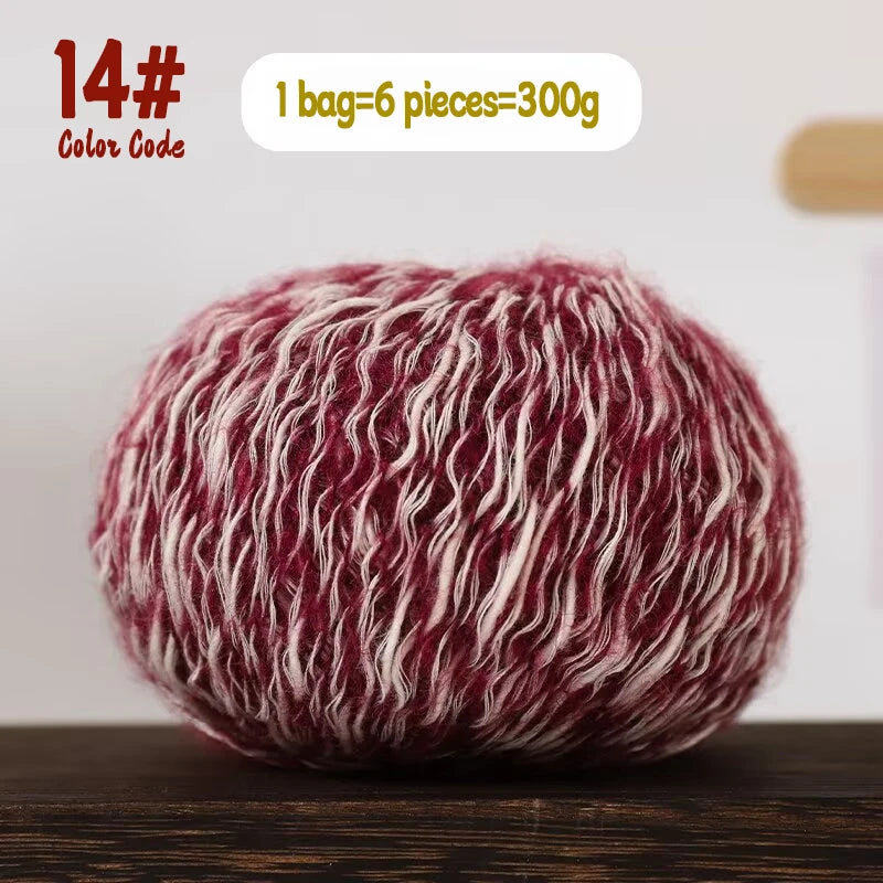 300g Eco-Friendly Bamboo Fiber Yarn for Hand Knitting and Crochet Fashion Projects, Thick and Thin Texture for Sweaters, Scarves, Hats, Shawls and More