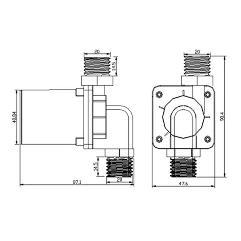 Bomba de agua sin escobillas multifuncional de 12 V y 24 V CC, bomba de refuerzo de CC, bomba de circulación de aire caliente refrigerada por agua, 1/2" DN15