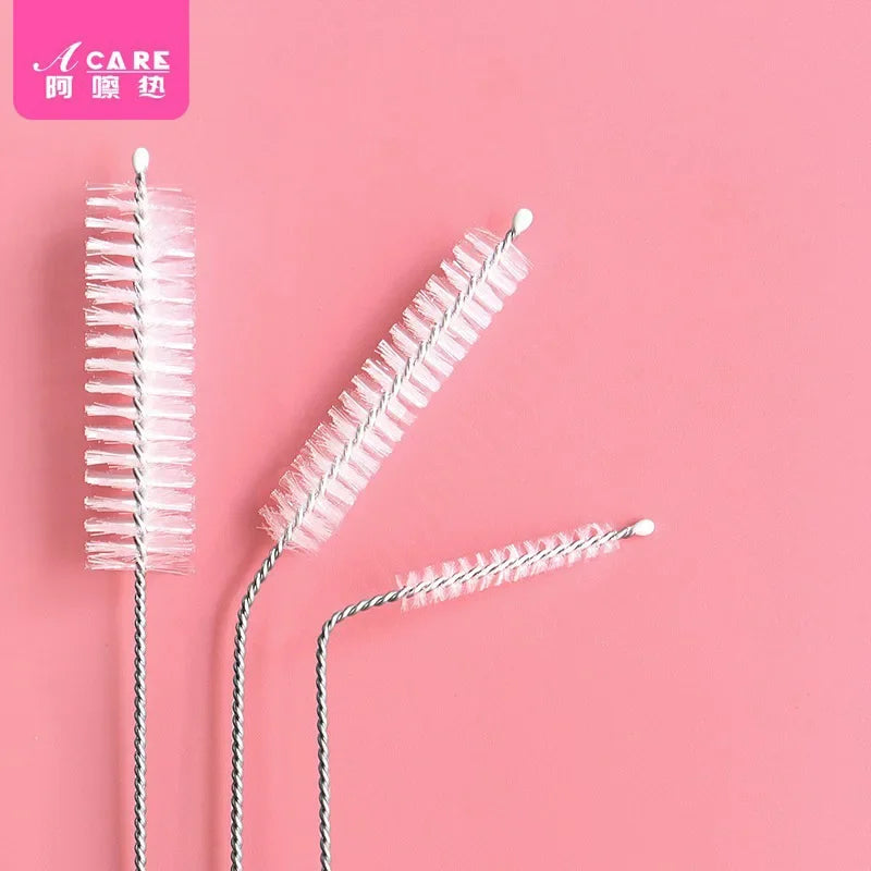 DX01/Straw brush/A1PQ9-Easy to Use Gap Cleaning Brush Makeup Brush Small Brush Portable with Brush Head Cleaning Utensil