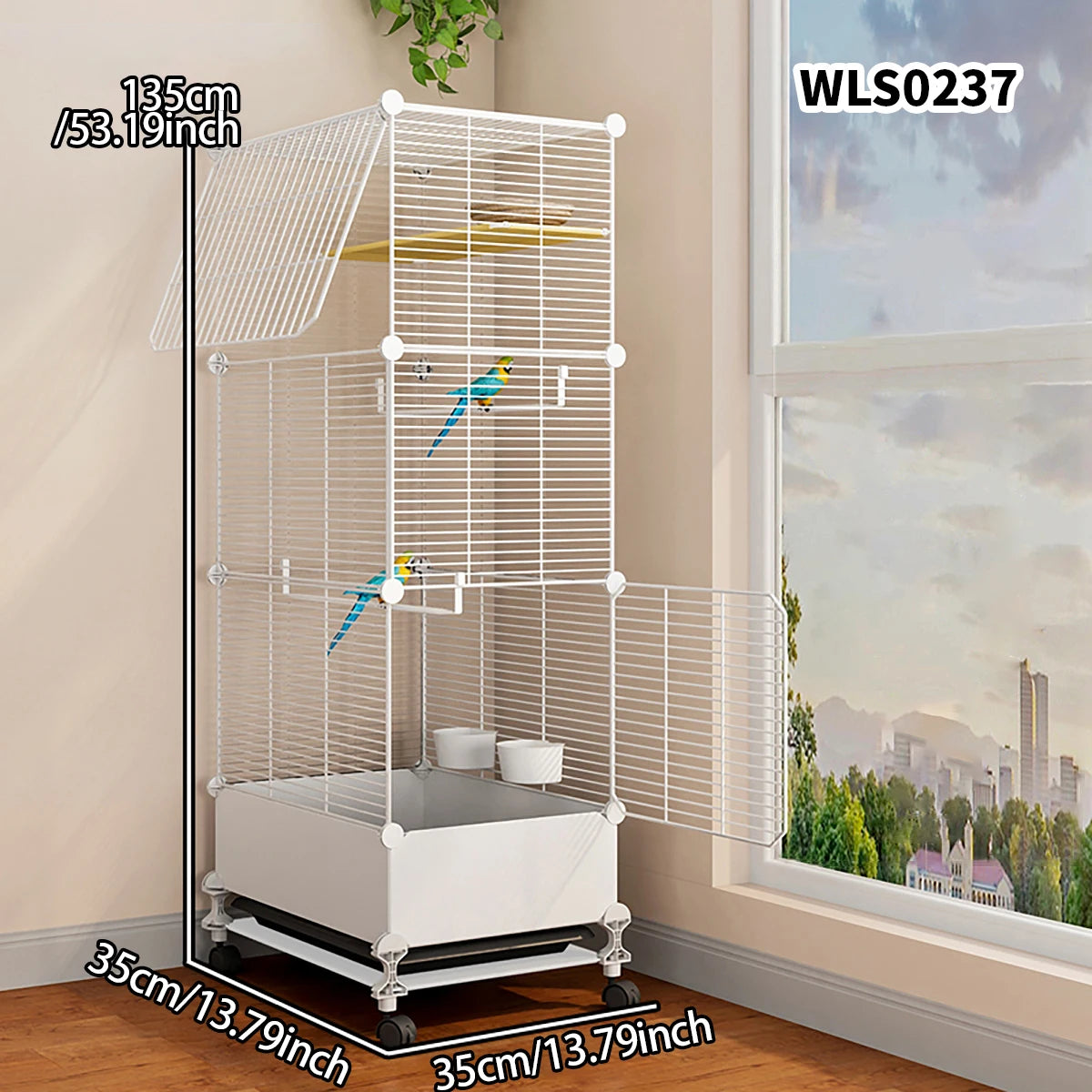 Household Bird Cage with Tray Large Tiger Skin Black Phoenix Peony Starling Special Parrot Cage New Luxury House