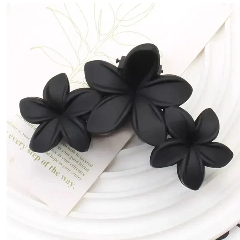 4PCS Flower Hair Claw Clips Non-Slip Matte Flower Hair Clips for Women Cute Hair Clips, Hawaiian Hair Flower Clip Large Plumeria