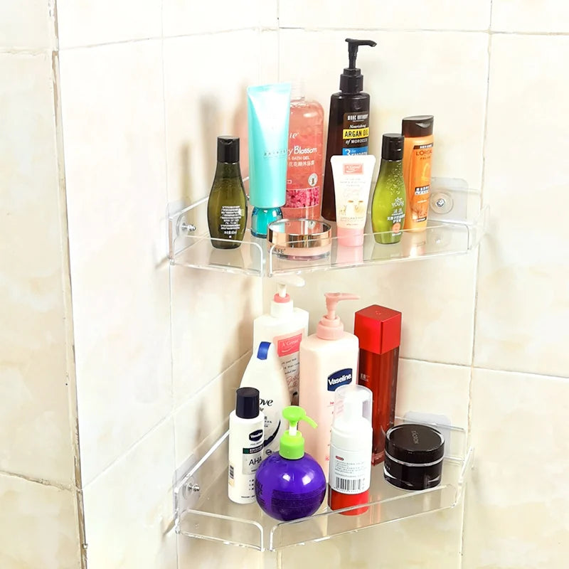 Colour Invisible Acrylic Floating Shelves Wall Mounted Bookshelf Storage Rack for Room and Bathroom