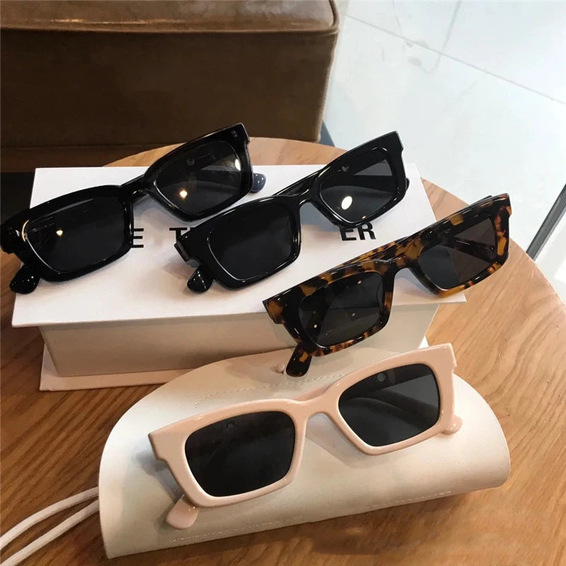 2022 New Fashion Vintage Sunglasses Women Retro Rectangle Eyewear