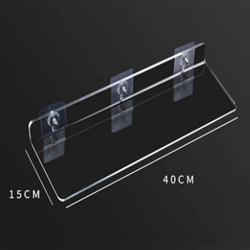 Storage Rack Acrylic Shelf Clear Wall Mounted Floating Ledge Organizer