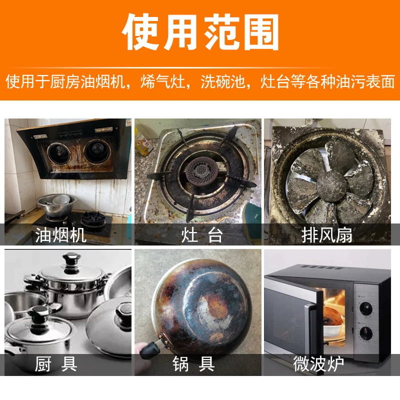 Household Degreasing Powder for Kitchen Extractor Hood Heavy Oil Cleaner Concentrated Grime Remover Chef Approved