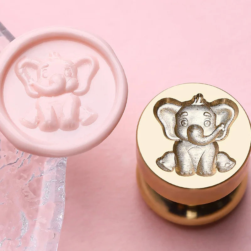 Mini Wax Seal Stamp Cute Animal Head for DIY Craft Invitations