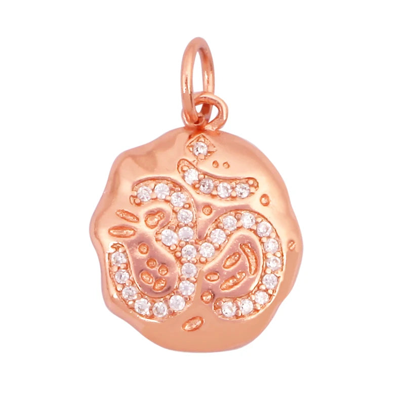 Cowboy Hat Boots Charm Pendant Zirconia 18K Gold Necklace