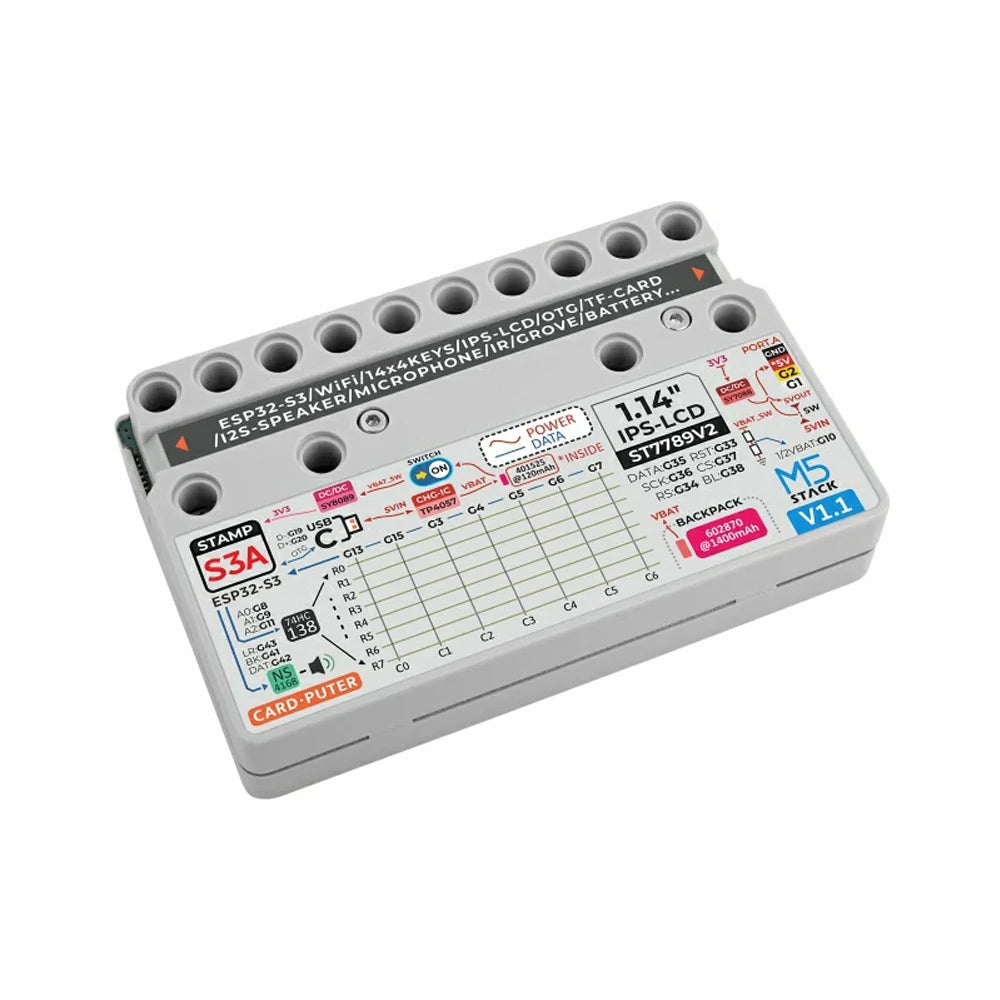 M5Stack Cardputer V1.1 StampS3A Development Board Portable ESP32-S3 Computer with 1.14 Inch Screen and 56 Key Keyboard
