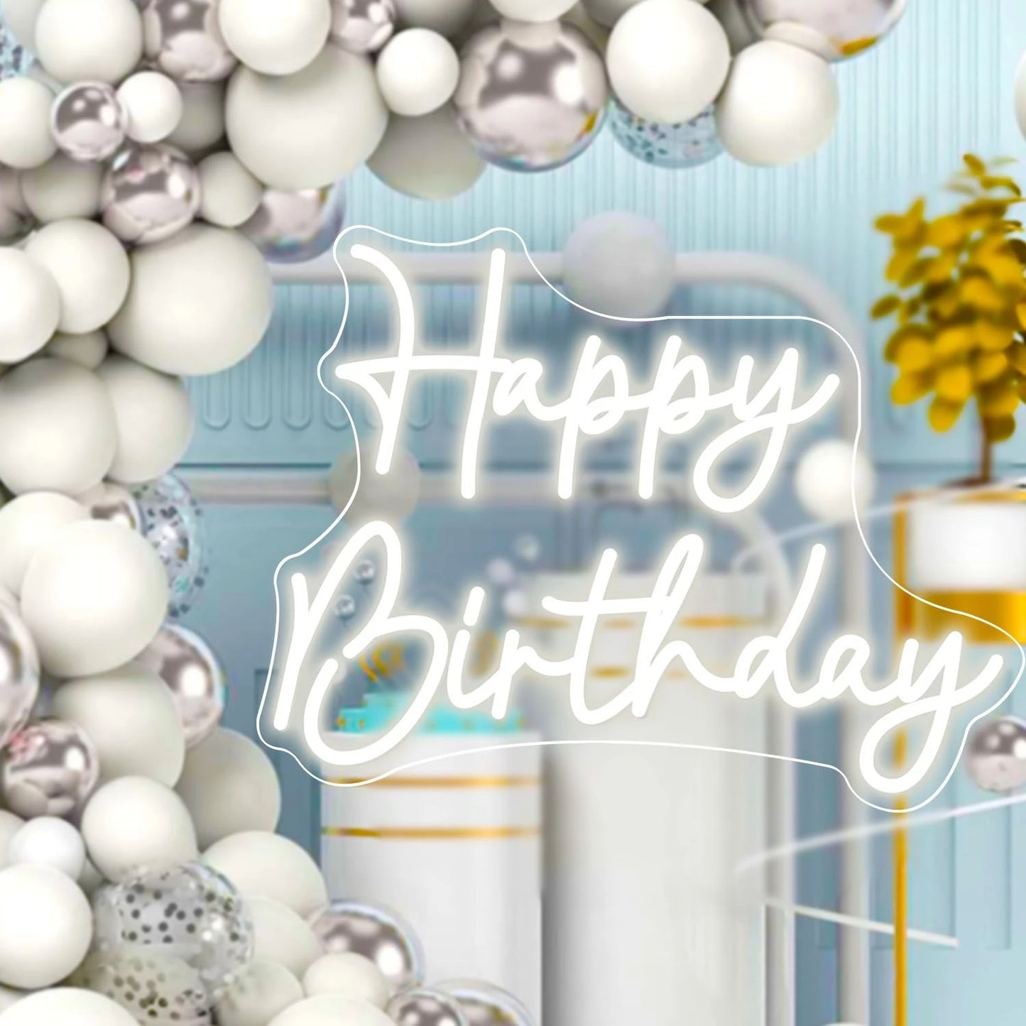 Happy Birthday Neon Sign Dimmable LED Wall Decor Light