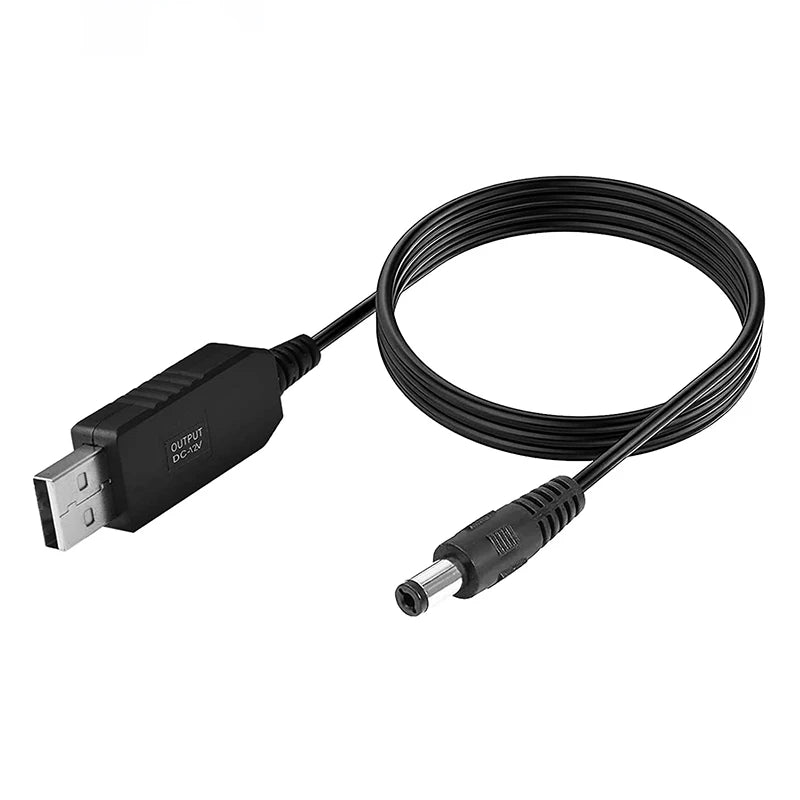 WiFi to Powerbank Cable Connector DC 5V to 12V USB Cable Boost Converter Step-up Cord for Wifi Router Modem Fan Speaker