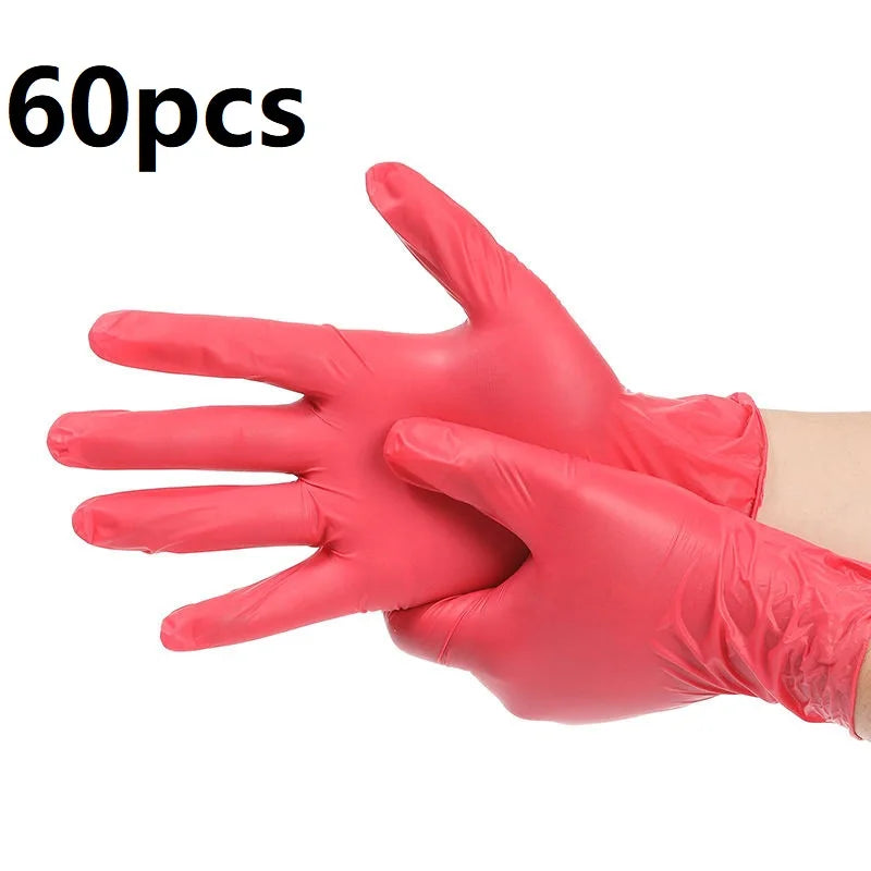 Pink Nitrile Disposable Household Gloves XS to L Elastic Latex Free Waterproof Durable Cleaning Tool