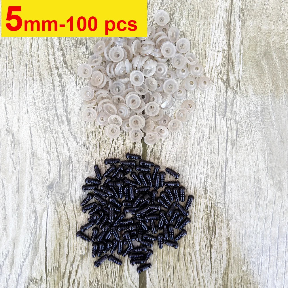 100pcs 8/10/12/14mm Plastic Safety Eyes for DIY Doll Toys